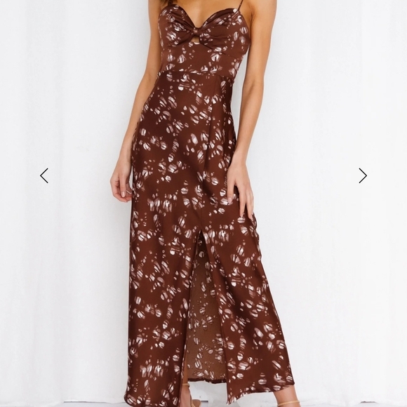 Hello Molly Gimme Whiplash Midi Dress Brown. Size XS NWT - Picture 16 of 16